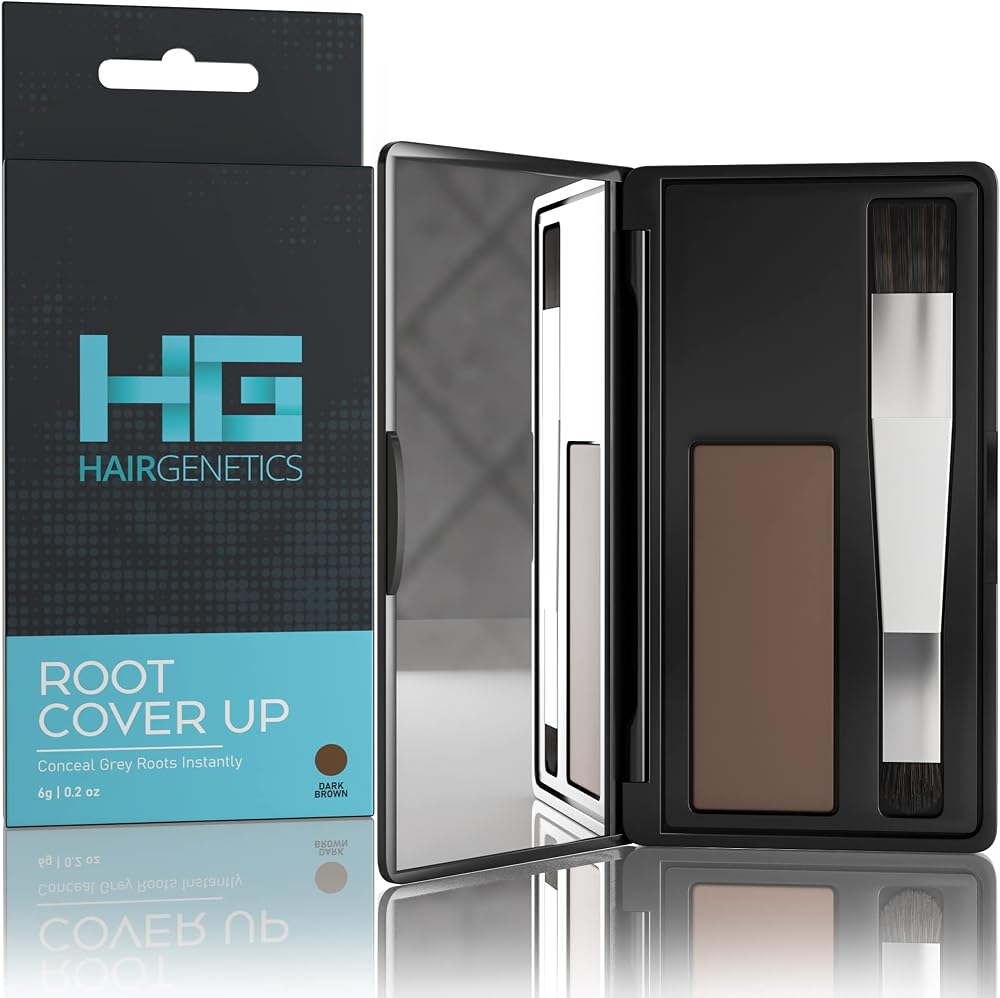 Hair Genetics Root Touch Up Dark Brown Concealer for Grey Roots Eyebrows