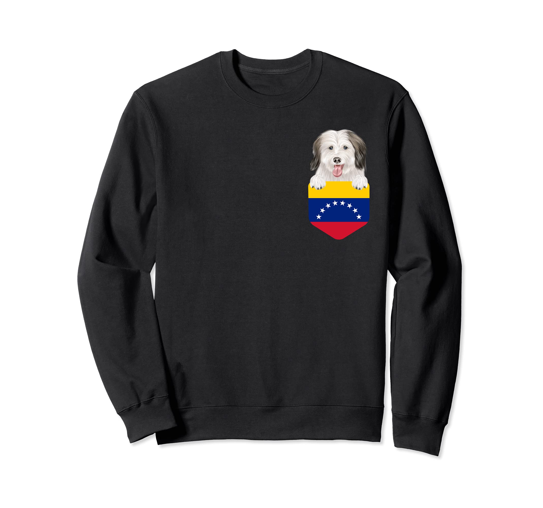 Venezuela Flag Coton de Tulear Dog In Pocket Sweatshirt