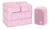 JJ POWER Travel Packing Cubes, Luggage Organizers with Shoe Bag (Pink)
