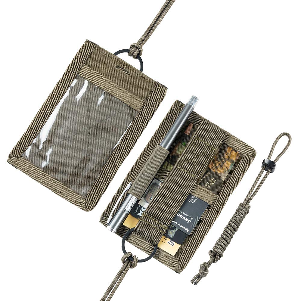 EXCELLENT ELITE SPANKER Tactical ID Card Holder Adjustable Neck Lanyard Key Ring Loop Patch Badge Holder and Credit Card Organizeranger Green(Ranger Green)