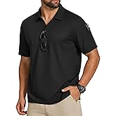 COOFANDY Men's Polo Shirts Short Sleeve Quick Dry Performance Golf Polos Tactical Work Shirts with Pen Pocket