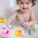 JOYIN 12 Pack Light-Up Bath Toys Mermaid Bath Set Kids Neon Floating Toys view 7