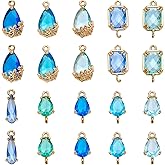 COGCHARGER Crystal Birthstone Charms for Jewelry Making Connector Charms for Earring Bracelet Necklace DIY Accessories