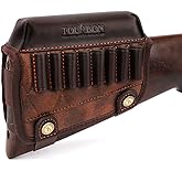 Tourbon Leather Buttstock Cheek Rest with Rifle Shell Holder - Right Handed