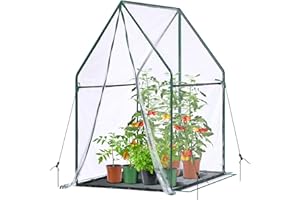 Mini Greenhouse for Indoor Outdoor: Ohuhu Portable Green House with Waterproof Pad for Small Plants Nursery Germination, 36"x36"x58.5" Heavy-Duty PVC Cover Tent Humidity Dome Seedling Accessory
