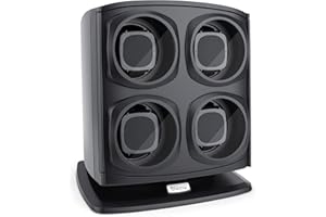 Versa [Newly Updated] Quad Watch Winder in Black - Independently Controlled Settings - Multiple Direction and Timer Settings - Adjustable Watch Pillow - Plenty of Space for Large Watches - No Magnets