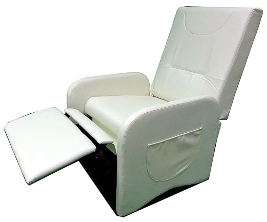 title=POLTRONA RECLINABILE RELAX ECOPELLE POUF CON POGGIAPIEDI SISTEMA MANUALE COLORE