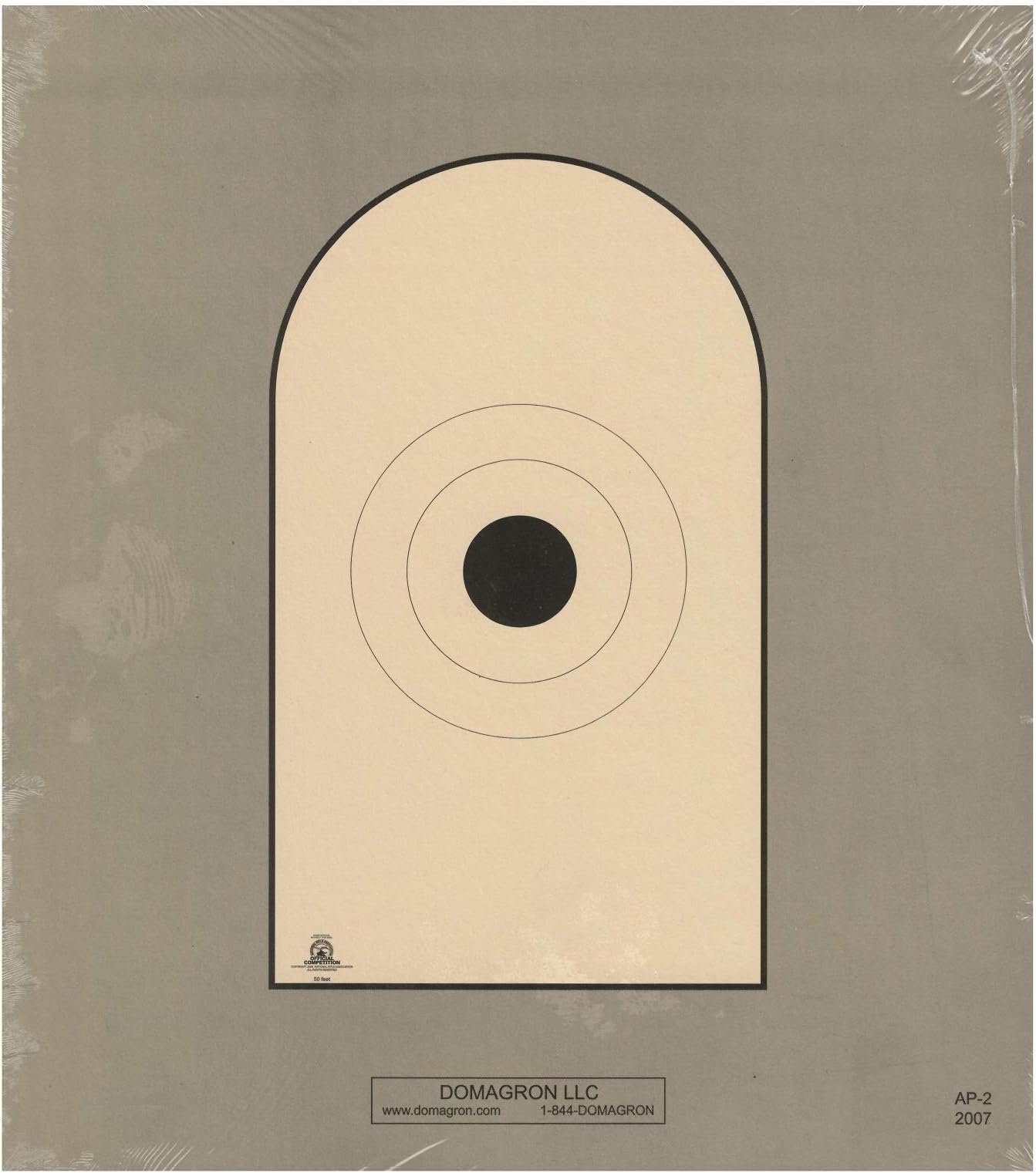 DOMAGRFON Bianchi Cup Action Black Center Official Pistol 50 Foot Reduction of The AP1 Target - AP2