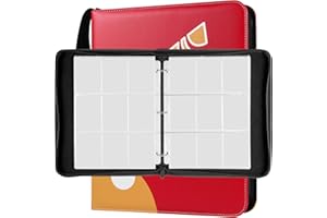 GEAoffice 9 Pocket Card Binder for Trading Cards,Card Collector Album Holder Book Fits 900 Cards with 50 Removable Sleeves, Trading Card Binder Carrying Case for TCG, MTG- Red