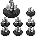 8 Pack 5/16-18 Stainless Steel Adjustable Threaded Furniture Leg Leveling Feet Screw-in Glide Levelers with T- Nut Kit,Screw Foot On Furniture Glide Leveling for Table,Chair,Furniture