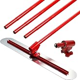 Concrete Bull Float Tool Kit, 48"x8" Round End Aluminum Magnesium Alloy Cement Trowel Board with Adjustable Bracket, 45" Extendable Handles x4 for Screeding and Finishing