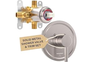 HammerHead Showers Solid Metal Single-Handle Trim Kit with Rough-in Shower Valve, Volume and Temperature Control, Pressure Ba