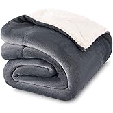 NANPIPER Baby Sherpa Blanket,Warm Toddler Throw Blanket,Soft Newborn Fleece Blanket for Winter (Grey,30x40 inches)