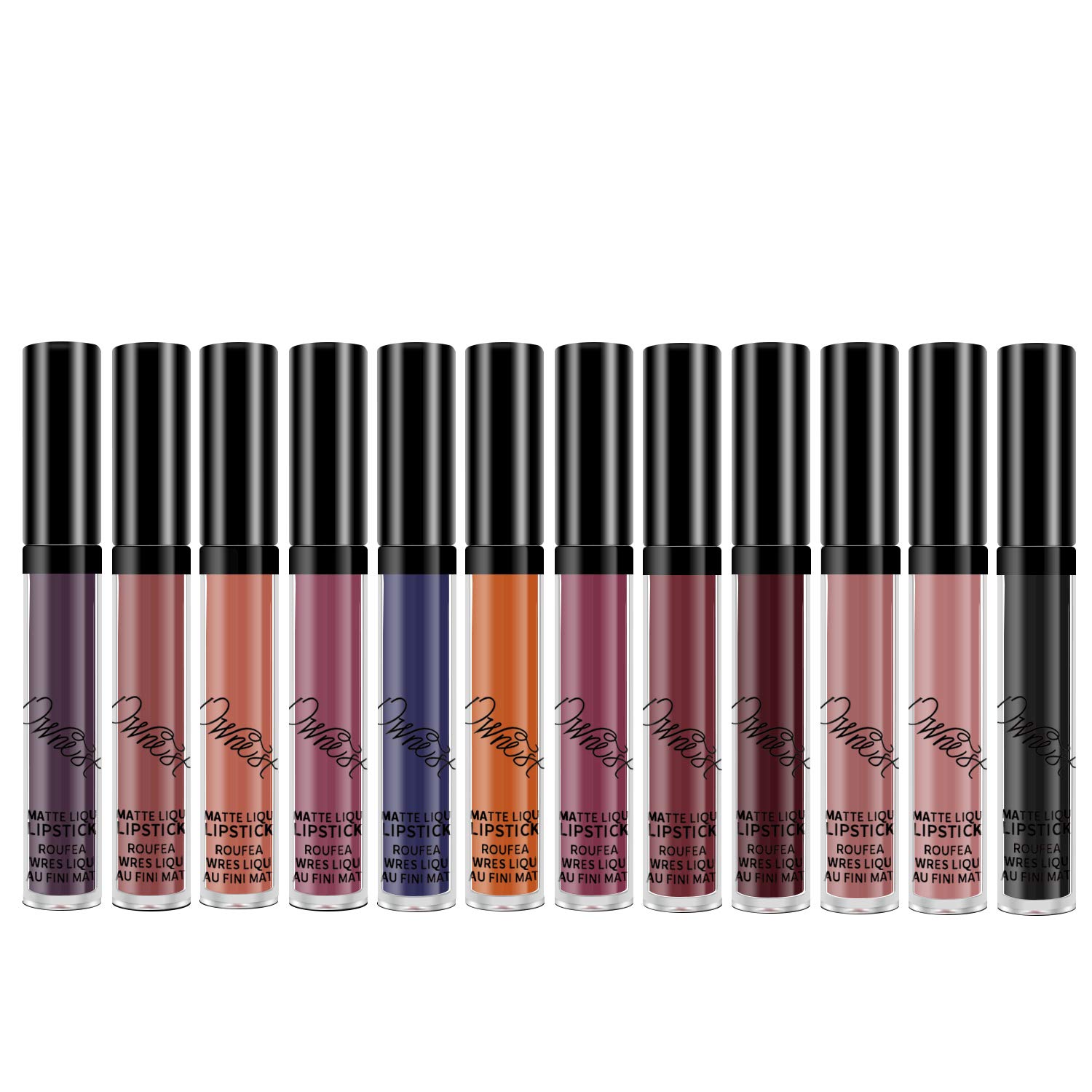 Ownest 12 Colors Matte Liquid Lipstick Set,Waterproof Long Lasting,Non-stick cup Lipstick, Fashionable Colors Lipsticks Set,Matte Lip Gloss,Beauty Cosmetics Gift Set