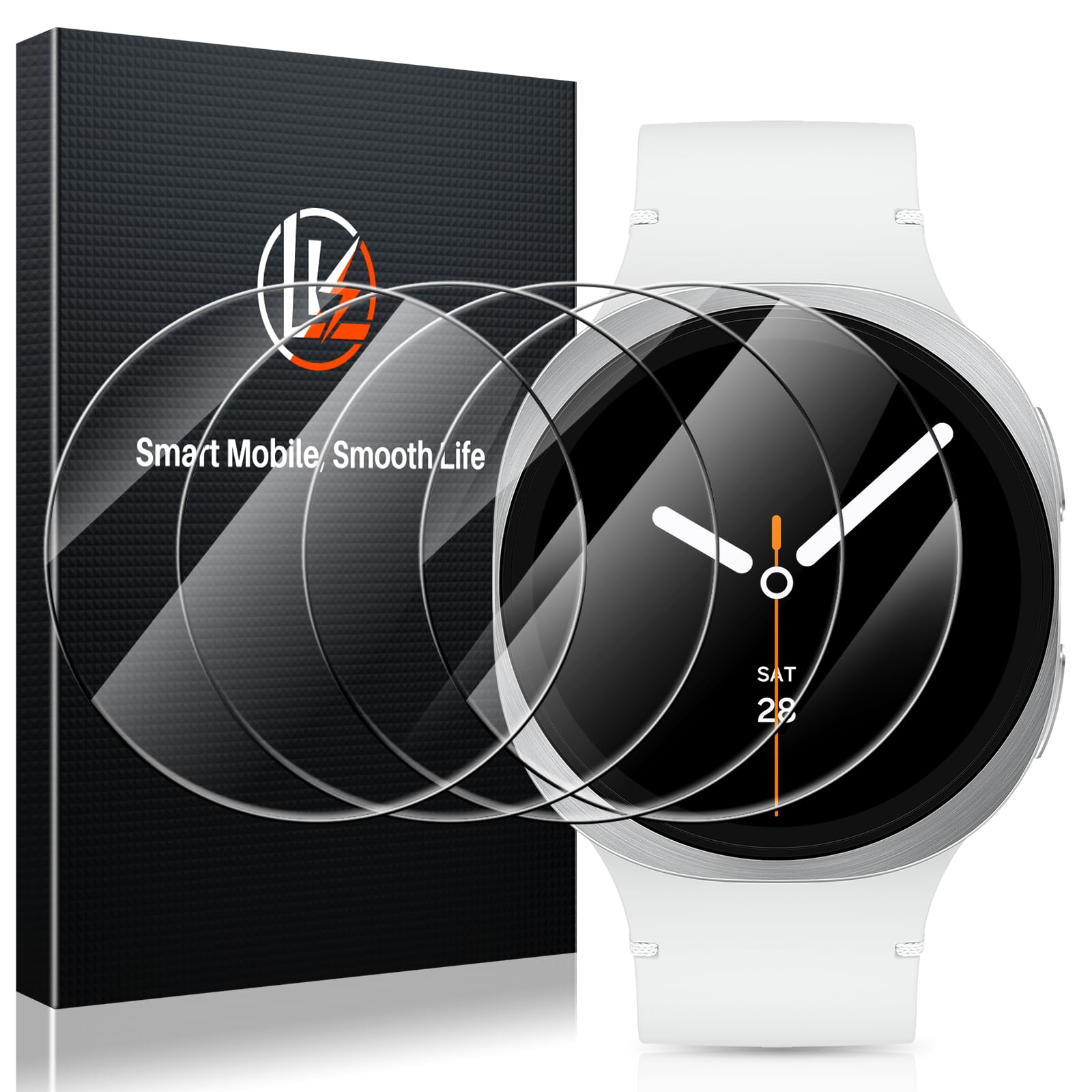 LK 4 Pack for Samsung Galaxy Watch 8 Screen Protector 40mm(2025) Perfectly Fit [Max Coverage] Top 9H Tempered Glass for Galaxy Watch Screen Protector 40mm, HD Ultra-thin Easy Install