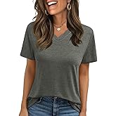 Womens Tops Short Sleeve T Shirts V Neck Lace Tops Spring Summer Basic Casual Trendy Tees Clothes Outfits 2026