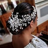 WONRLUA Wedding Hair Pieces for Brides, Rhinestone Bridal Hair Comb, Elegant Wedding Hair Accessories for Bridesmaid