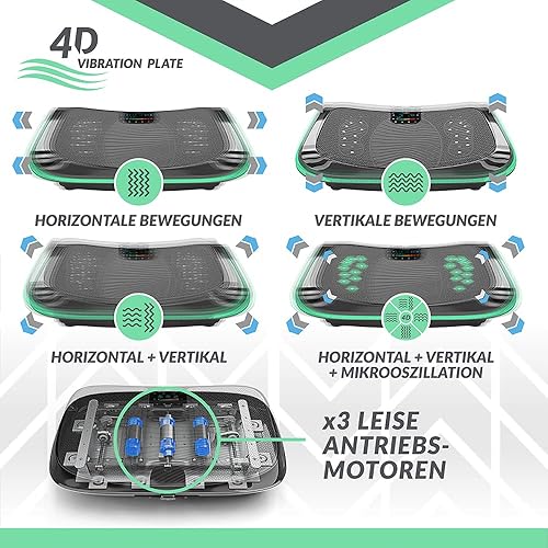 Bluefin 4D Triple Motor Vibration Plate Machine | Powerful Vibration Plate  Exercise Machine with Magnetic Therapy | Bluetooth Speaker | Vibration  Oscillation & Micro Vibration | Silent Drive Motors in Dubai -