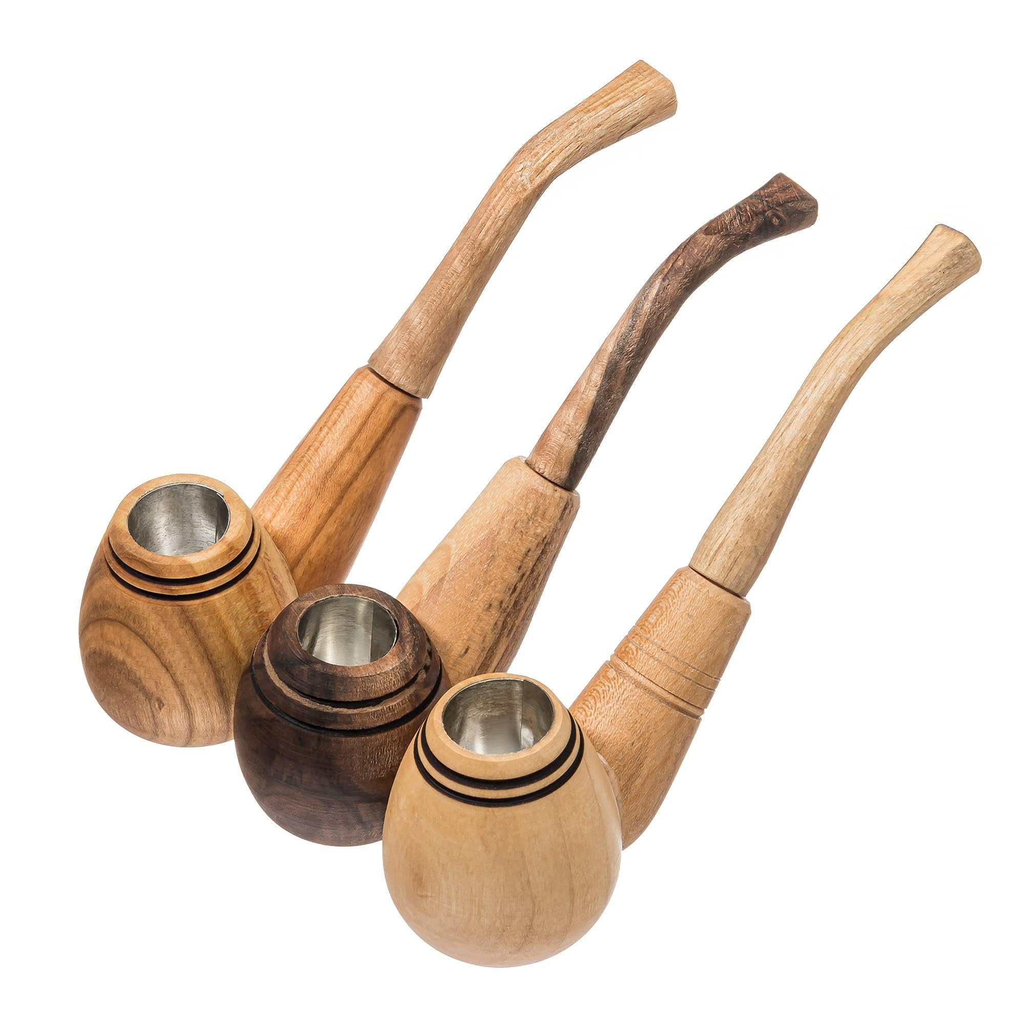 Photo 1 of Set of 3 Tobacco Pipes – Handmade Wooden Unique 100% Natural