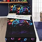 A Nice Night Kids Game Console Zippered Comforter Set - Zipper Bedding for Boys Outer Space Gaming Galaxy Theme, Twin
