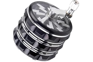 Hand Crank Grinder, 2.5 Inch Potable Large Grinder With Clear Top Cover Best Gift-Black