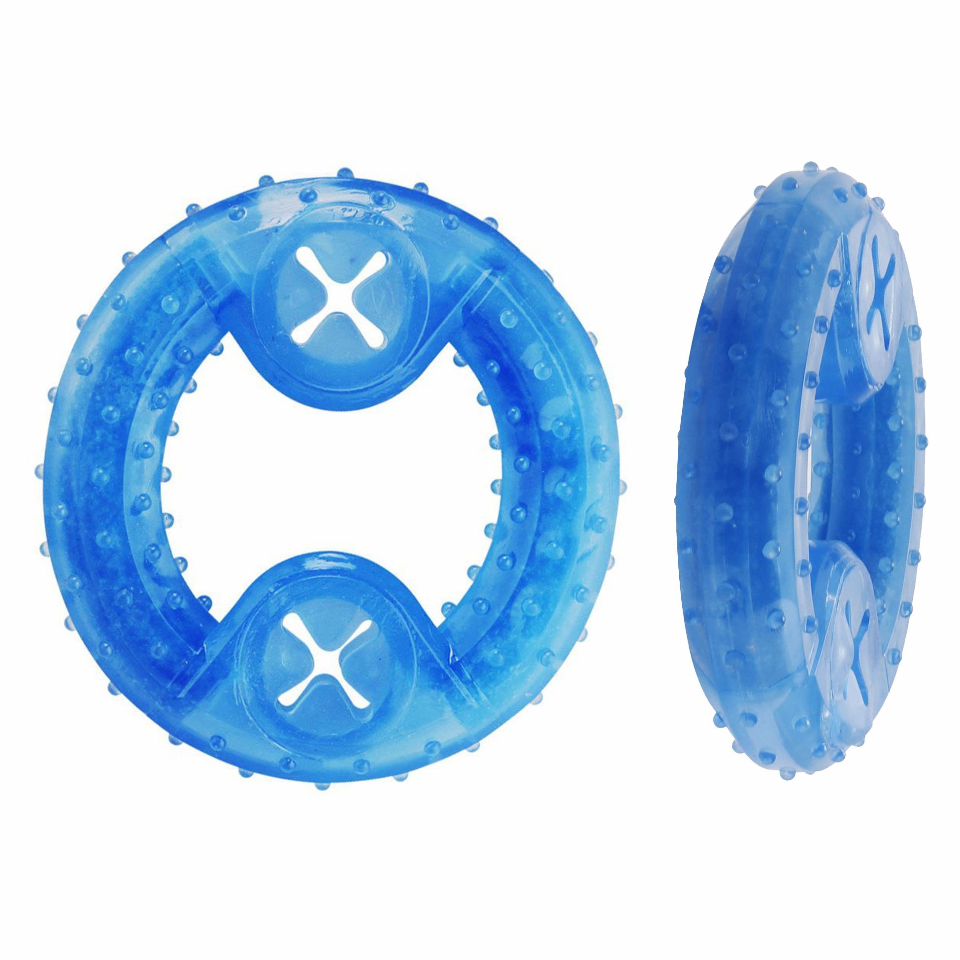 Cisixin Pet Dog Chew Toy Arctic Freeze Fetch Food Cooling Ring Teether For Puppy Cat Pet (Blue)