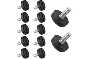 DSLSQD 12 Pack Furniture Leveling Feet Adjustable Furniture Feet Table Legs Heavy Duty Leveling Feet Screw on Furniture Levelers for Table Cabinets Chairs Bar Stool Desk Dresser Wood Legs (M6)