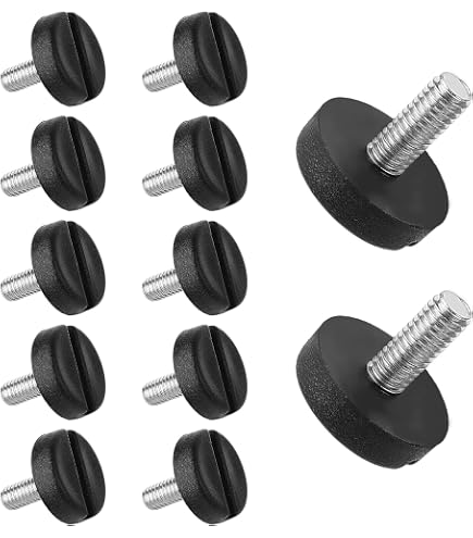 HAOCHEN 4 patas ajustables, patas de acero inoxidable para muebles, mesa de escritorio, cocina, patas ajustables redondas con tornillos (altura ajustable de 0 a 10 mm