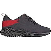 CALTO Men's Invisible Height Increasing Elevator Shoes - Grey/Red Ultra Lightweight Sporty Sneakers - 2.8 Inches Taller - Q218 - Size 9 D(M) US