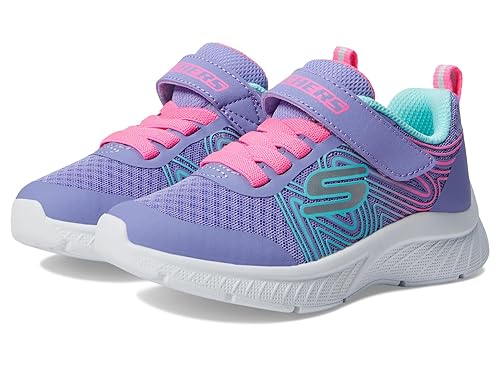 Skechers Kids Microspec Plus-Swirl Sweet Sneaker, Perwinkle/Multi, 5 US Unisex Toddler