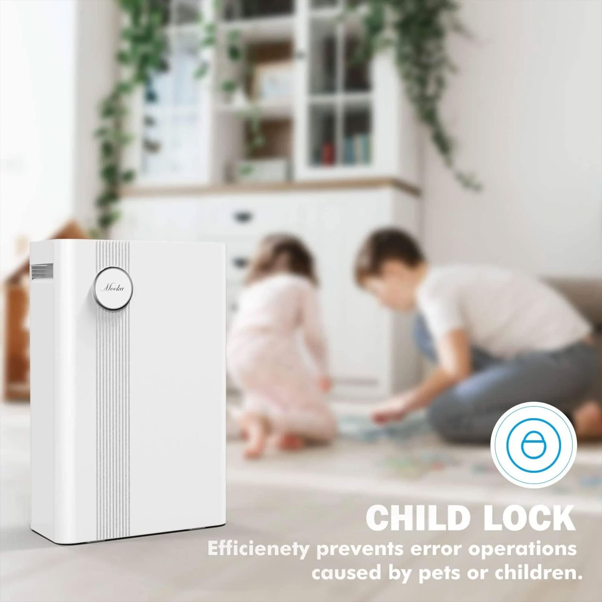 MOOKA Air Purifiers Home for Large Room Up to 1800 Sq. Ft, KJ203F-142-01 True H13 HEPA Air Filter, 23dB Air Cleaner for Allergies, Pollen, Smoke, Dust, Pet Dander Fast Purification, Sleep Mode
