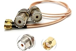 AURSINC Handheld Antenna Cable - 2pcs * RF Coax SMA Male to UHF Female SO-239 Cable 12" / 60cm Extension Cable RG316 for RF Applications CB Radio Handheld Radio Antenna Walkie Talkie