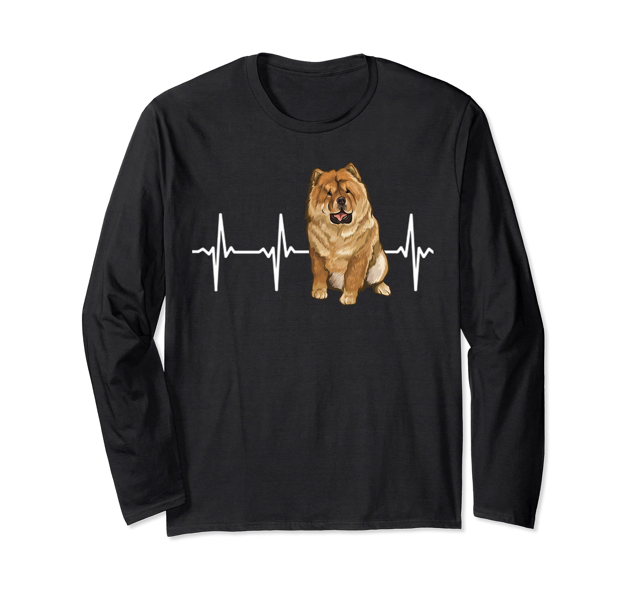 Chow Chow Heartbeat Dog Lover Long Sleeve T-Shirt