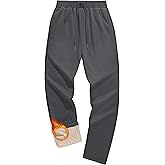 MAGCOMSEN Men's Winter Fleece Pants Sherpa Lined Sweatpants with Pockets Drawstring Lounge Running Athletic Warm Pants