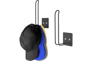 Durmmur 2 Pack Hat Racks for Baseball Caps, Hat Organizer for Baseball Cap, Hat Holder Hat Storage for Baseball Caps, Hat Hanger Strong Adhesive/Wall Drilled for Door,Bedroom,Closet(Black)