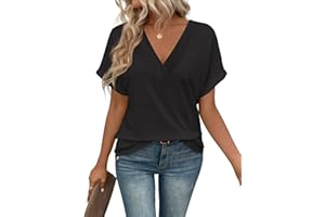 EyMuse T Shirts Short Sleeve V Neck Tees Womens Tops Beach Vacation Fashion Clothes 2025 Casual Summer Spring Outfits