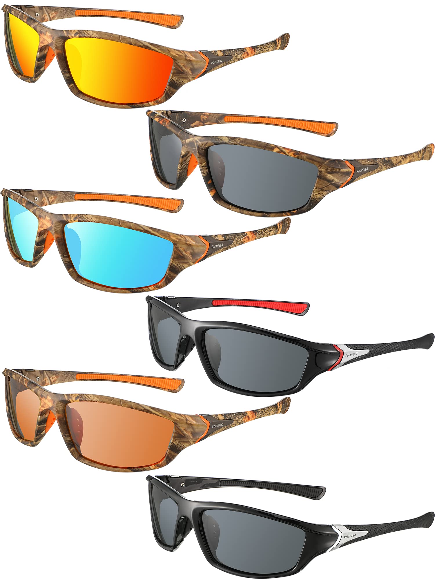 Photo 1 of ****ONLY 3***Frienda 6 Pcs Polarized Sport Sunglasses Multipack Pack Fit over Lot Set Men Sport Fishing Sunglasses(Elegant Colors)