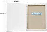 Genixart White Blank Canvas 40x50cm 5 Pack 16x20 Stretched Pre-Primed view 5