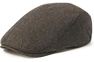 FEINION Men Wool Blend Flat Cap Tweed Newsboy Ivy Hat