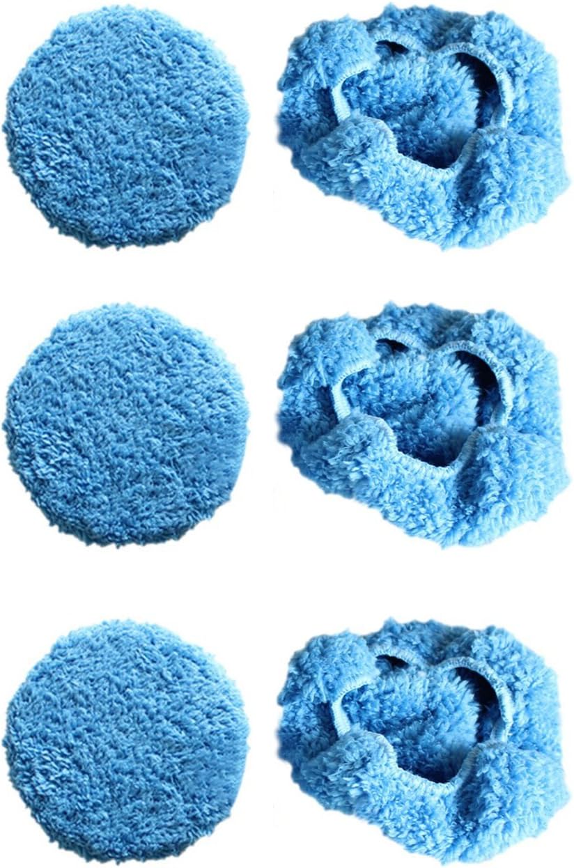 REYEE 3 Pair Blue Glass Cleaning Covers Cloths Pads Weeper for HOBOT-168 188 Robot Window Cleaner