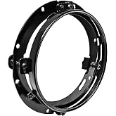 TRUE MODS Black 7 Inch Motorcycle Headlight Bracket for Harley Davidson | Round Headlight Retaining Mount, Fits Road King Electra Glide Ultra Classic Limited Heritage Softail Fat Boy Tri Street Glide