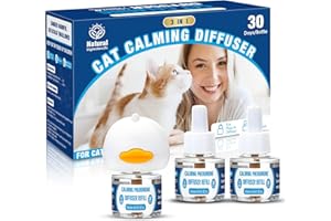 SHIUMORE Cat Calming Pheromones Diffuser: 3-in-1 Kit Cat Appeasing Pheromone Diffuser to Calm (1 Plugin+2x48ml Refills) for Comfort Reduces Stress Anxiety, Long-Lasting Appeasing Pheromone for Pet Cat (3in1)