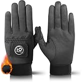 FINGER TEN Winter Golf Gloves Men with Ball Marker | Thermal Insulation for Cold Weather, Windproof Stable Grip Design, Soft Flexible Comfort Fit