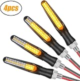 URAQT 4pcs LED Motorcycle Turn Signals 12V Universal Waterproof Amber Flowing view 9