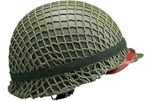ANQIAO WW2 US M1 Helmet Steel Field Green with Net Cover Eye Belt Reproduction