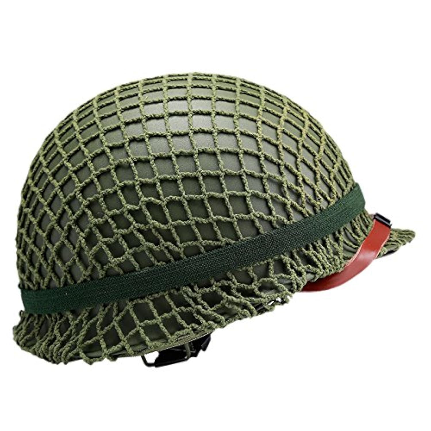 WW2 US M1 Helmet Field Green Steel With Net Cover Eye Belt Reproduction
