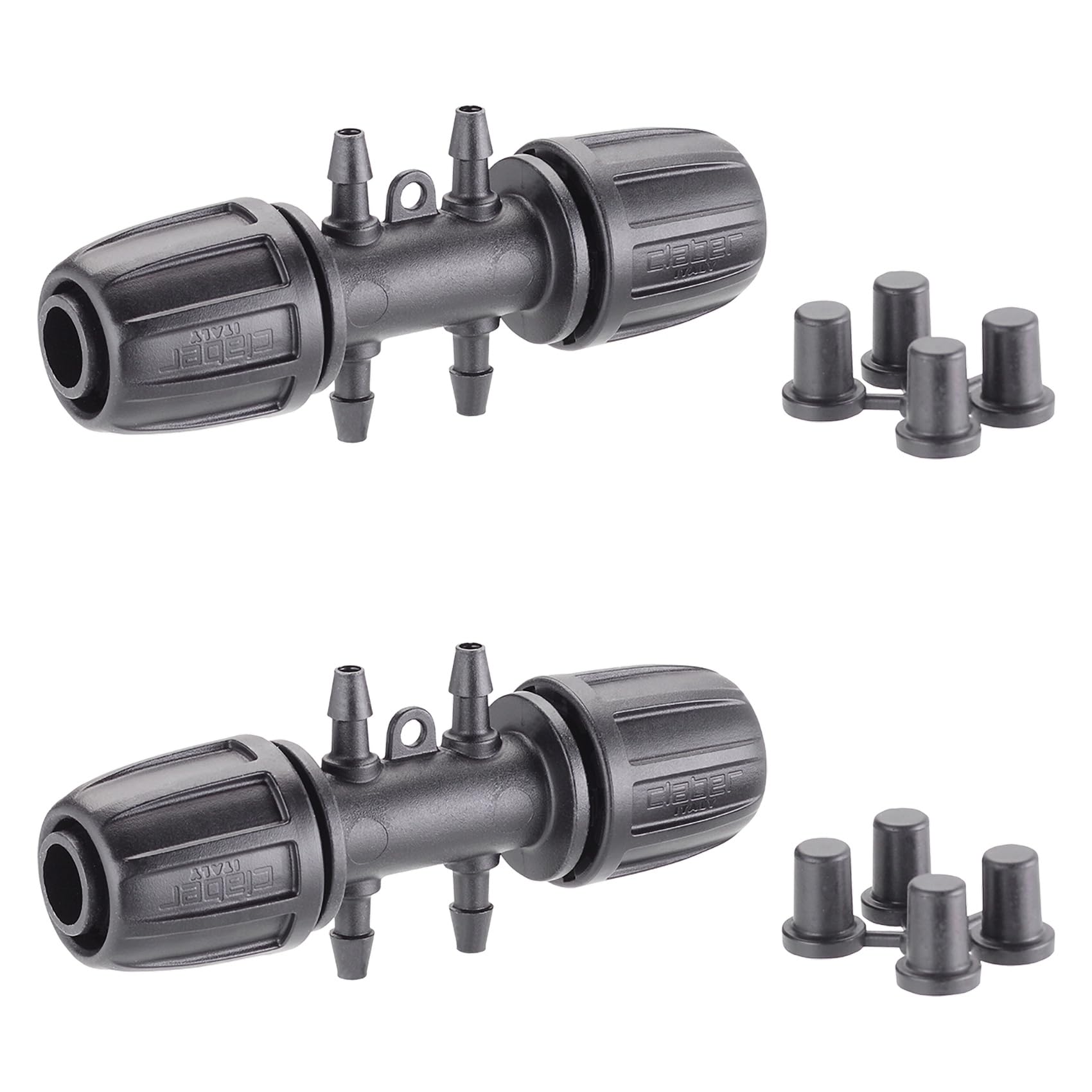 Claber 1/2 Inch Connector with 1/4 Inch 4-Way Adaptor (2) (91027)