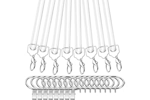 Suzile Clear Acrylic Curtain Pull Wand Clear Curtain Pull Rod for Opening Closing Curtains Universal Drapery Pull Rod with Metal Snap Invisible(8 Pack,30 Inch)
