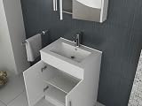 VeeBath Sphinx 600mm Free Standing Vanity Unit & Rectangular Sink White view 4
