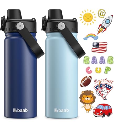 Koodee Water Bottle 2 Pack 16 Oz Stainless Steel Vacuum Insulated Water Bottle Wide Mouth Sports Flask With Leakproof Spout Lid (Navy And Grass Green - View #9